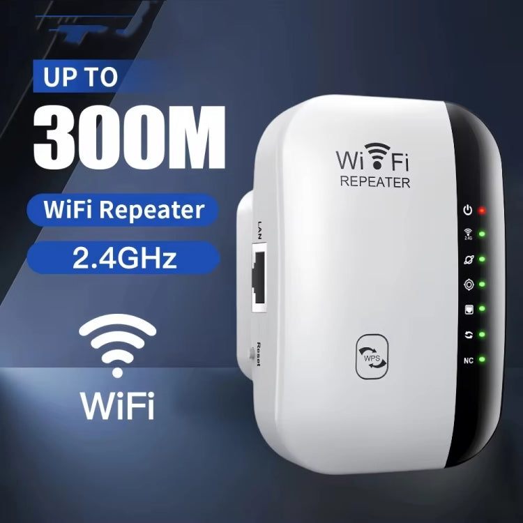 300Mbps Wireless WIFI Repeater 2.4G Route Signal Amplifier 7 Lights Version, Spec: UK Plug