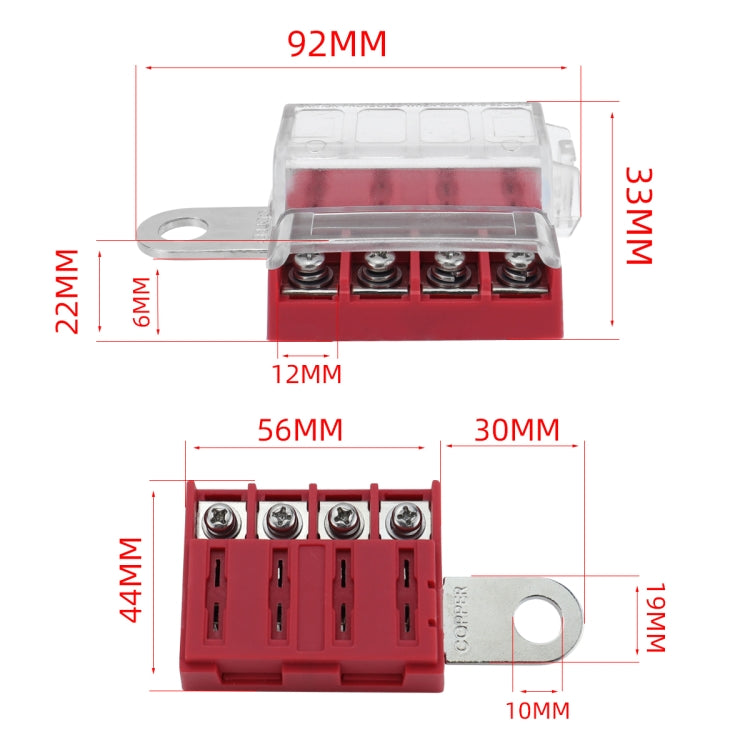 4-way RV Yacht Ignition Protection Battery Terminal Fuse Block, Specification: Three