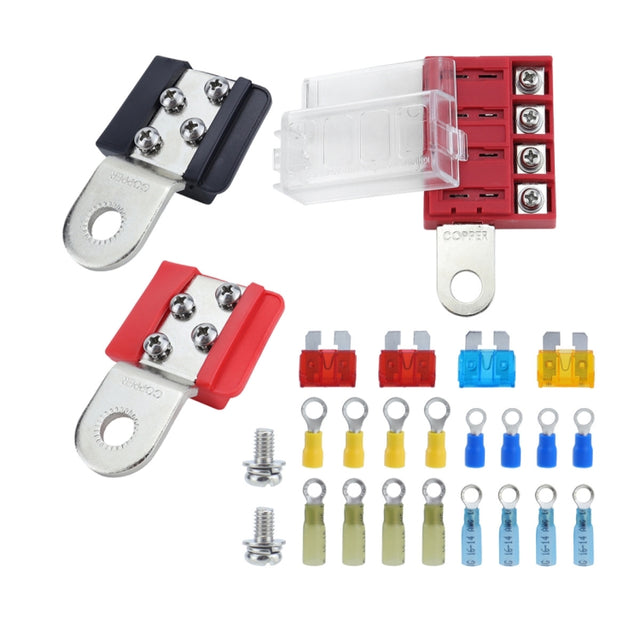 4-way RV Yacht Flame Retardant Water-resistant Battery Terminal Fuse Block(One)