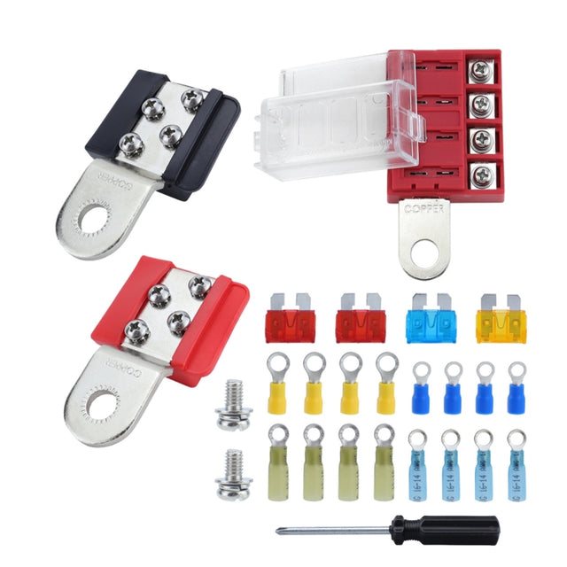 4-way RV Yacht Flame Retardant Water-resistant Battery Terminal Fuse Block(Two)