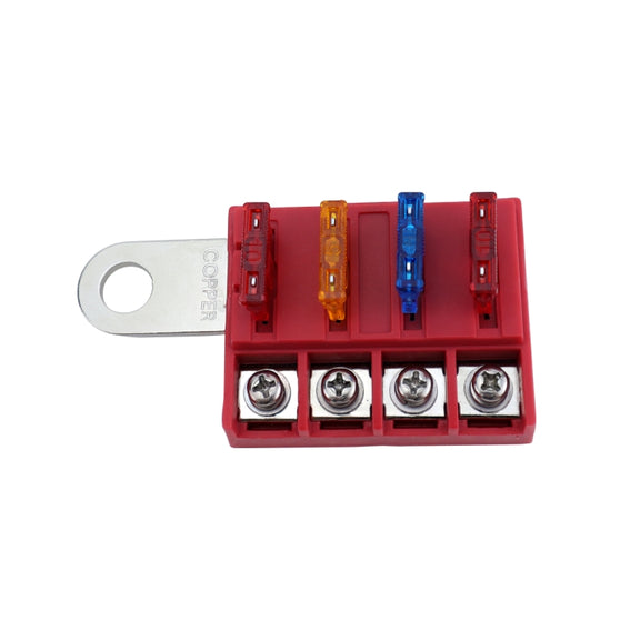 4-way RV Yacht Flame Retardant Water-resistant Battery Terminal Fuse Block(One)