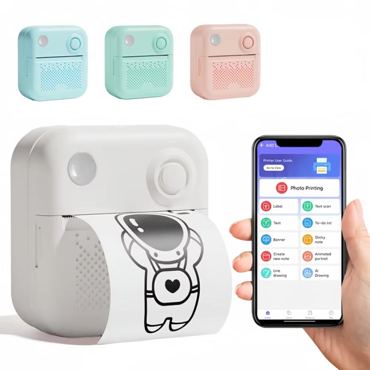 200DPI Mini Label Printer Thermal Inkless Black And White Printer With 1 Roll Printing Paper(Pink) - Printer by PMC TechLife | Online Shopping South Africa | PMC TechLife | Buy Now Pay Later Mobicred