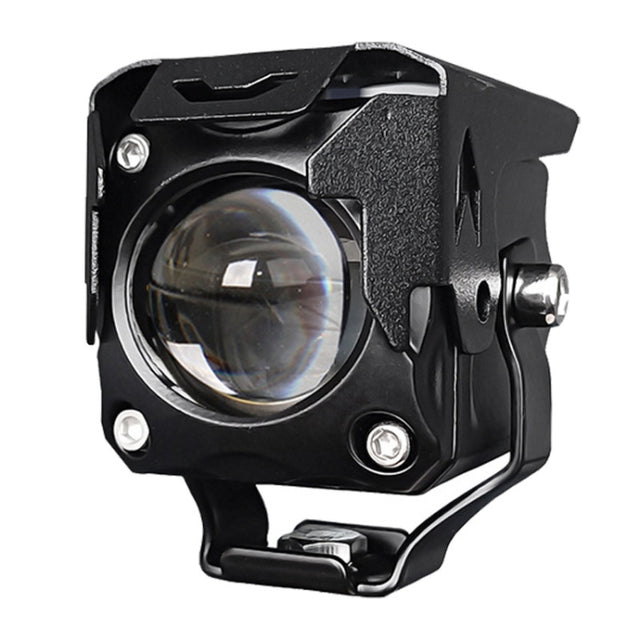 20W Motorcycle LED Headlight Auxiliary Spotlight Lens Dual Color Fog Light(Near Yellow+Far White)