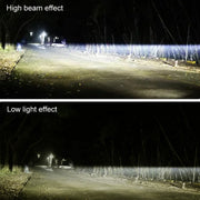 20W Motorcycle LED Headlight Auxiliary Spotlight Lens Dual Color Fog Light(Near Yellow+Far White)