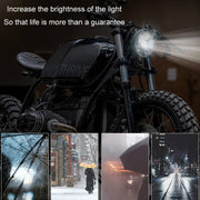 20W Motorcycle LED Headlight Auxiliary Spotlight Lens Dual Color Fog Light(Near Yellow+Far White)