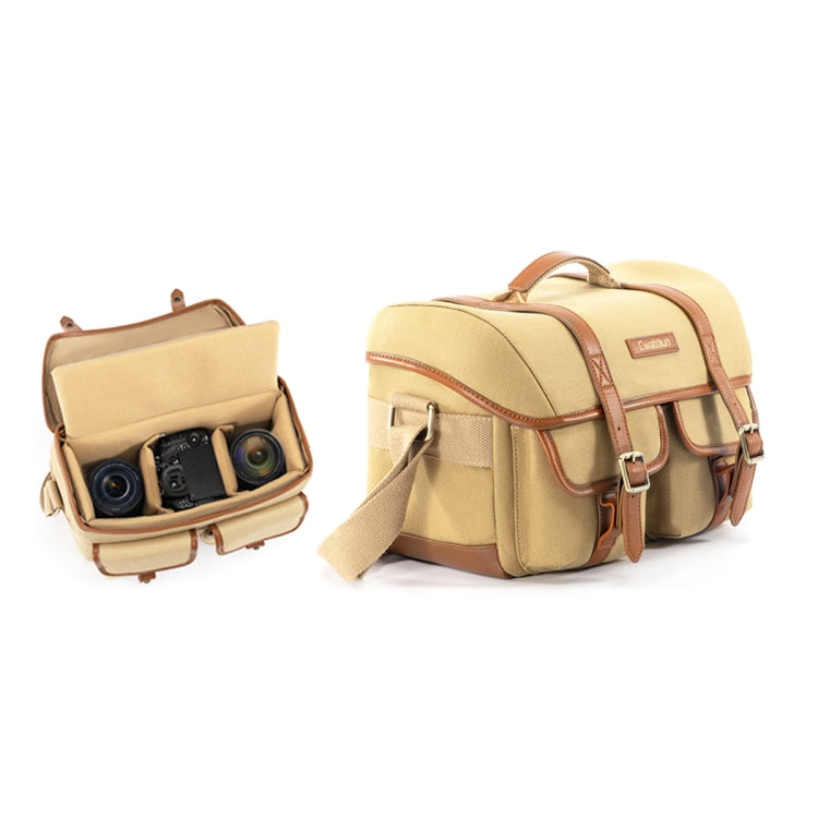 Cwatcun D146 Large Vintage Camera Bag Crossbody Canvas Digital Bag - free shipping - PMC TechLife - Order now!