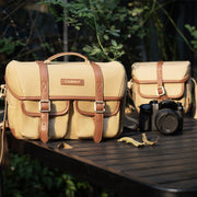 Cwatcun D146 Small Vintage Camera Bag Crossbody Canvas Digital Bag