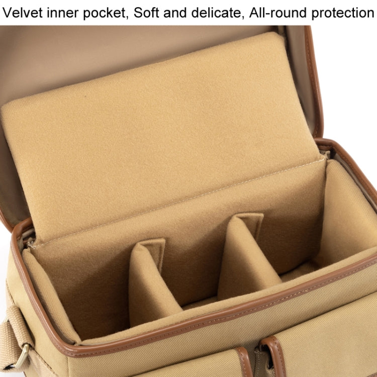 Cwatcun D146 Small Vintage Camera Bag Crossbody Canvas Digital Bag