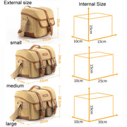 Cwatcun D146 Small Vintage Camera Bag Crossbody Canvas Digital Bag