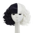 Cosplay Cool Wigs Natural Breathable Head Cover Ladies Short Curl Wig Hat(Black White) - free shipping - PMC TechLife - Order now!