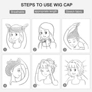 Cosplay Cool Wigs Natural Breathable Head Cover Ladies Short Curl Wig Hat(Black White)