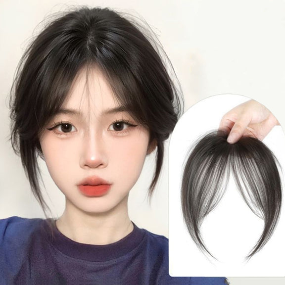 Ladies Hair Volume Enlargement Fluffy Simulation Bangs Wig Piece(Dark Brown)