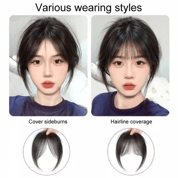 Ladies Hair Volume Enlargement Fluffy Simulation Bangs Wig Piece(Dark Brown)
