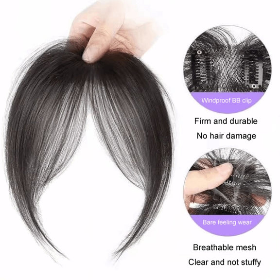 Ladies Hair Volume Enlargement Fluffy Simulation Bangs Wig Piece(Black)