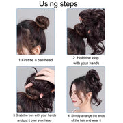 Lazy Long Beard Ball-Head Chicken Nest Wig Photography Coiffure Ribbed Hair bundle(Natural Black)