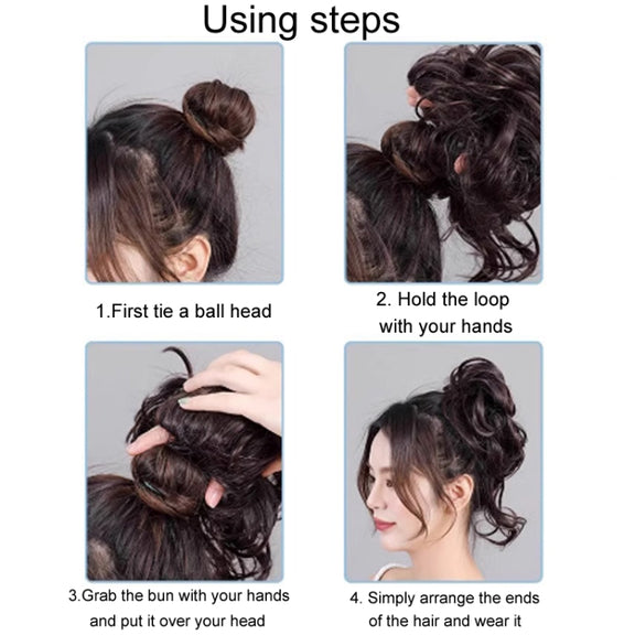 Lazy Long Beard Ball-Head Chicken Nest Wig Photography Coiffure Ribbed Hair bundle(Natural Black)