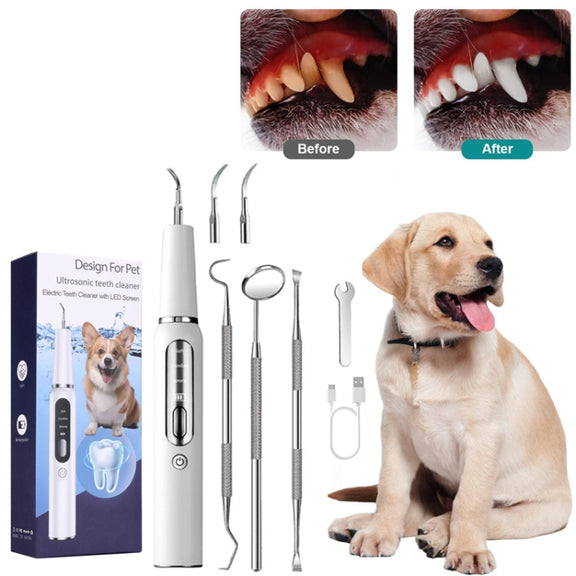 Pet Ultrasonic Teeth Cleaner Dog Electric Teeth Cleaning Tool Home Dentistry Tartar Remover(Black)