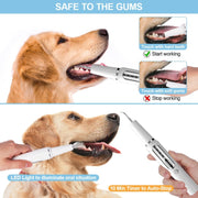 Pet Ultrasonic Teeth Cleaner Dog Electric Teeth Cleaning Tool Home Dentistry Tartar Remover(White)