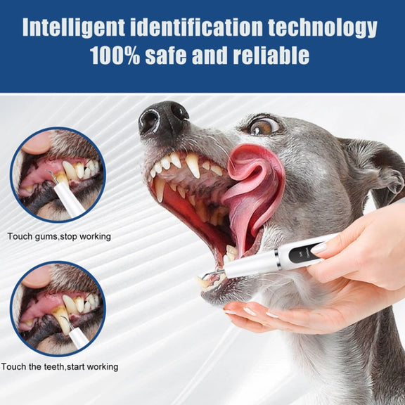 Pet Ultrasonic Teeth Cleaner Dog Electric Teeth Cleaning Tool Home Dentistry Tartar Remover(Black)
