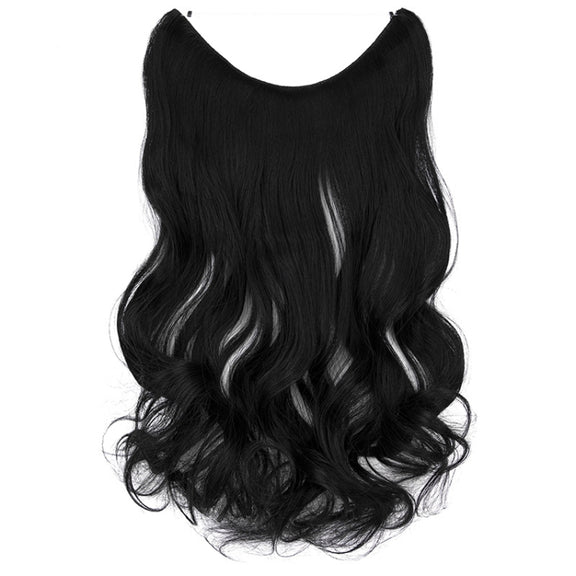 Fishing Line Hair Curtain Long Curly Wig Seamless Hair Extension(1)