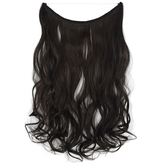 Fishing Line Hair Curtain Long Curly Wig Seamless Hair Extension(4A)