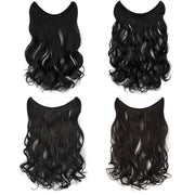Fishing Line Hair Curtain Long Curly Wig Seamless Hair Extension(2)