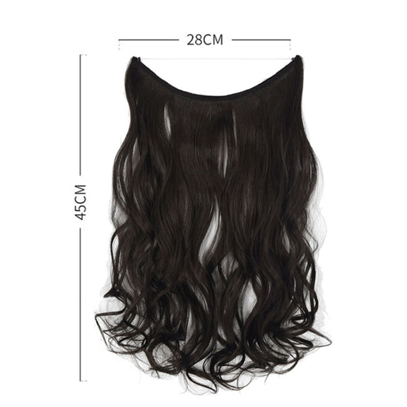 Fishing Line Hair Curtain Long Curly Wig Seamless Hair Extension(2)