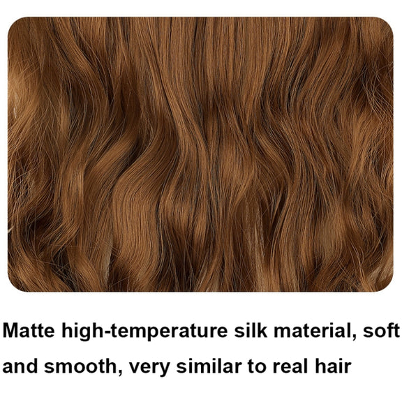 Fishing Line Hair Curtain Long Curly Wig Seamless Hair Extension(1)