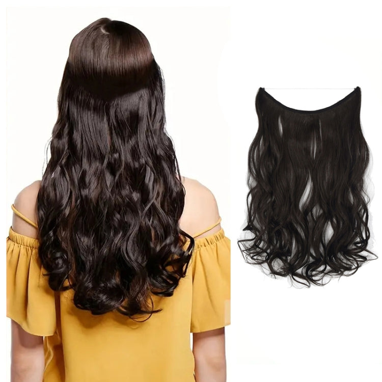 Fishing Line Hair Curtain Long Curly Wig Seamless Hair Extension(1)