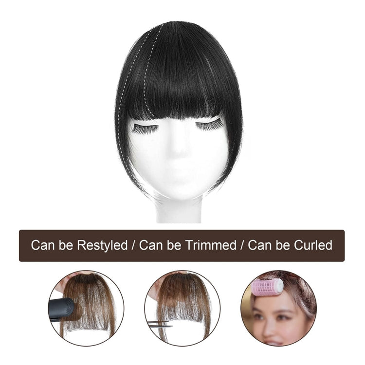 Chemical Fiber Wigs Thin Air Bangs Clip-on Wigs, Color: Dark Brown No Sideburns