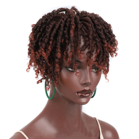 Personalized Hollow Curl Hip Hop Short Hair Dirty Braid Wig Blocks, Model: 1BT350
