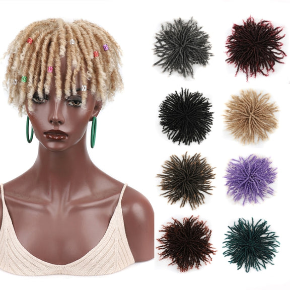 Personalized Hollow Curl Hip Hop Short Hair Dirty Braid Wig Blocks, Model: PURPLET60