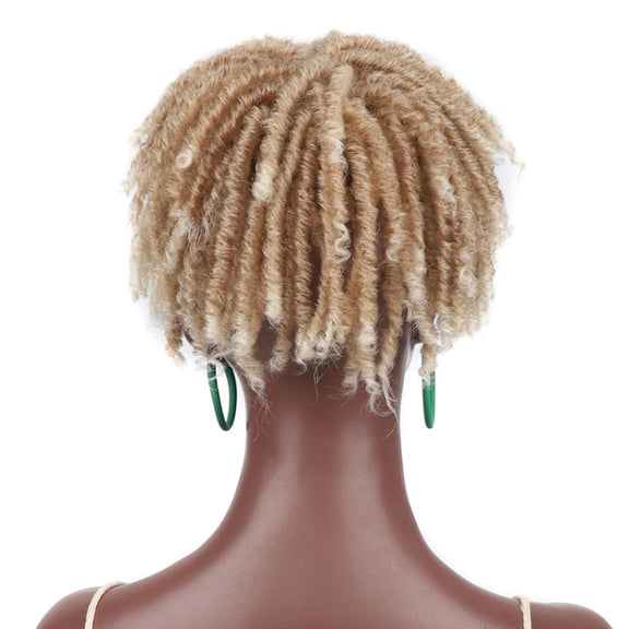 Personalized Hollow Curl Hip Hop Short Hair Dirty Braid Wig Blocks, Model: 1BT350