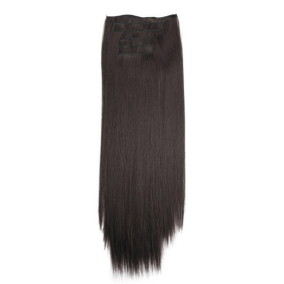 7pcs / Set Clips Long Straight Hair Extension Pieces 16 Clips Chemical Fiber Wigs, Model: 2#