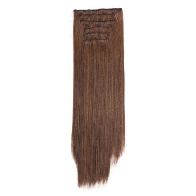 7pcs / Set Clips Long Straight Hair Extension Pieces 16 Clips Chemical Fiber Wigs, Model: 2M30#