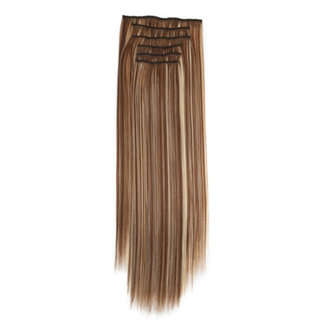 7pcs / Set Clips Long Straight Hair Extension Pieces 16 Clips Chemical Fiber Wigs, Model: 6H613#