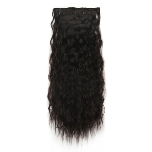 7pcs / Set Clip-On Corn Hair Extension Pieces 16-Card Cornrow Curl Wig, Color: 2#