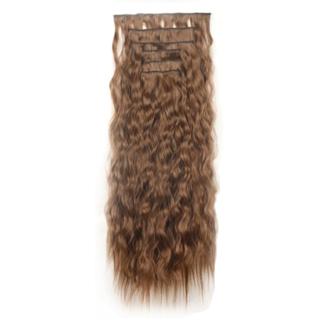 7pcs / Set Clip-On Corn Hair Extension Pieces 16-Card Cornrow Curl Wig, Color: 2M30#