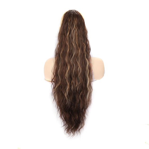 Ladies Extended Woolly Curly Rope Pulling Mesh Ponytail Wig, Color: 18T60A#