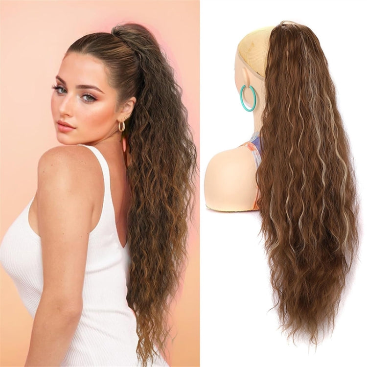 Ladies Extended Woolly Curly Rope Pulling Mesh Ponytail Wig, Color: 18T60A#