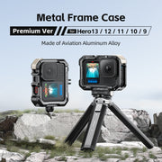 AMagisn Upgrade Ver Metal Rabbit Cage For GoPro HERO13 Black / HERO12 Black / HERO11 Black / HERO10 Black / HERO9 Black(Black)