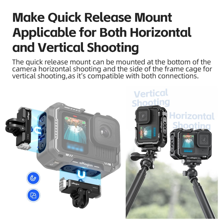 AMagisn Upgrade Ver Metal Rabbit Cage For GoPro HERO13 Black / HERO12 Black / HERO11 Black / HERO10 Black / HERO9 Black(Black) - free shipping - PMC Jewellery - Order now!