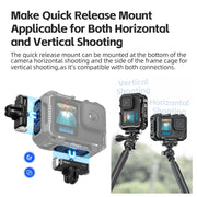 AMagisn Upgrade Ver Metal Rabbit Cage For GoPro HERO13 Black / HERO12 Black / HERO11 Black / HERO10 Black / HERO9 Black(Black)