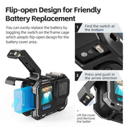 AMagisn Upgrade Ver Metal Rabbit Cage For GoPro HERO13 Black / HERO12 Black / HERO11 Black / HERO10 Black / HERO9 Black(Black)