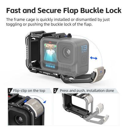 AMagisn Upgrade Ver Metal Rabbit Cage For GoPro HERO13 Black / HERO12 Black / HERO11 Black / HERO10 Black / HERO9 Black(Black) - free shipping - PMC Jewellery - Order now!