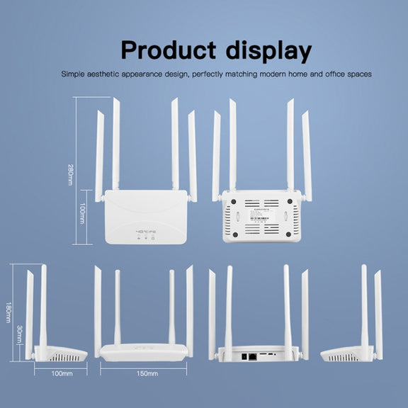 European B1/3/7/8/20/38/40/41 4G Wireless CPE Router Plug-in Mobile WiFi, EU Plug