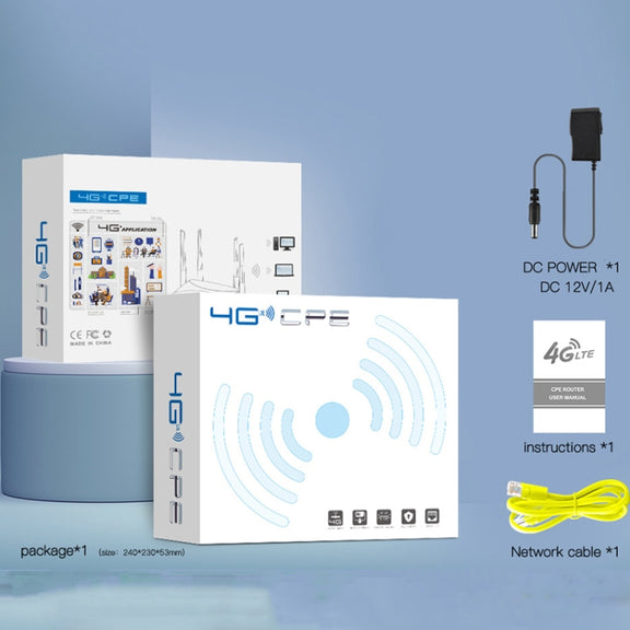 Asian B1/3/5/7/8/38/40/41 4G Wireless CPE Router Plug-in Mobile WiFi, EU Plug