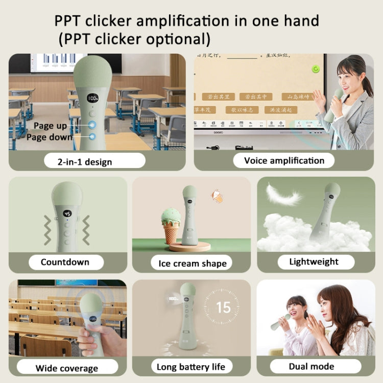 Oubai Z10 Bluetooth Wireless Microphone Voice Megaphone For Teacher, Version: PPT Clicker Version - Microphone by OubaiI | Online Shopping South Africa | PMC Jewellery | Buy Now Pay Later Mobicred