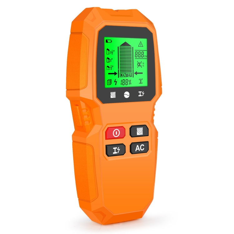 HW-QB6 5 In 1 Wall Scanner Handheld Stud Finder Wood Current Metal Live Wires Detection(Orange) - Metal Detector by PMC TechLife | Online Shopping South Africa | PMC TechLife | Buy Now Pay Later Mobicred