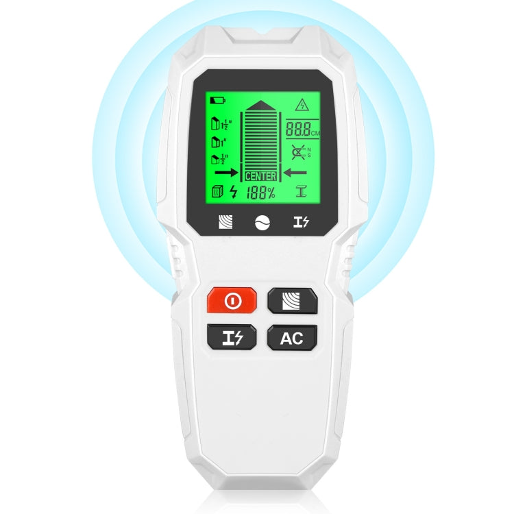 HW-QB6 5 In 1 Wall Scanner Handheld Stud Finder Wood Current Metal Live Wires Detection(White) - Metal Detector by PMC TechLife | Online Shopping South Africa | PMC TechLife | Buy Now Pay Later Mobicred